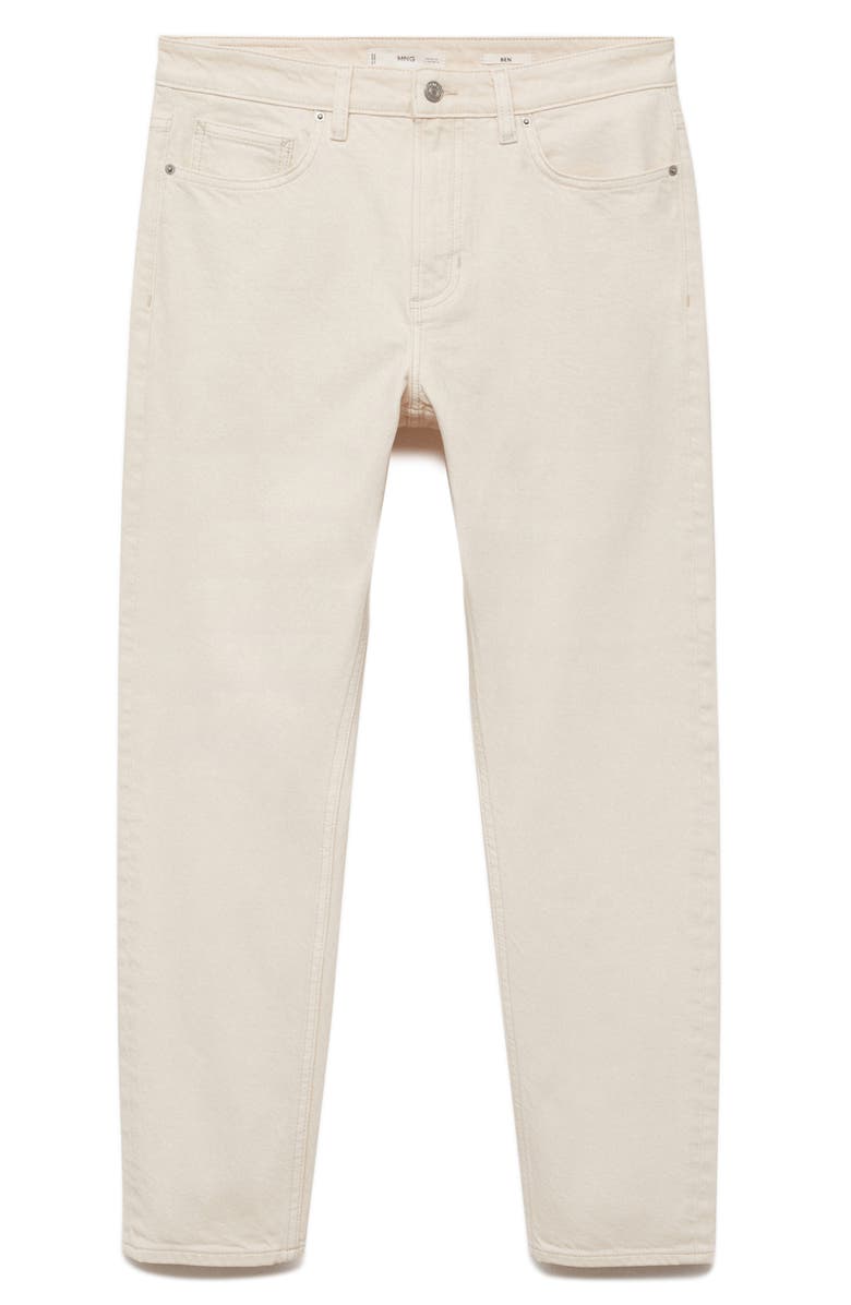 MANGO Ben Tapered Jeans, Alternate, color, Ecru