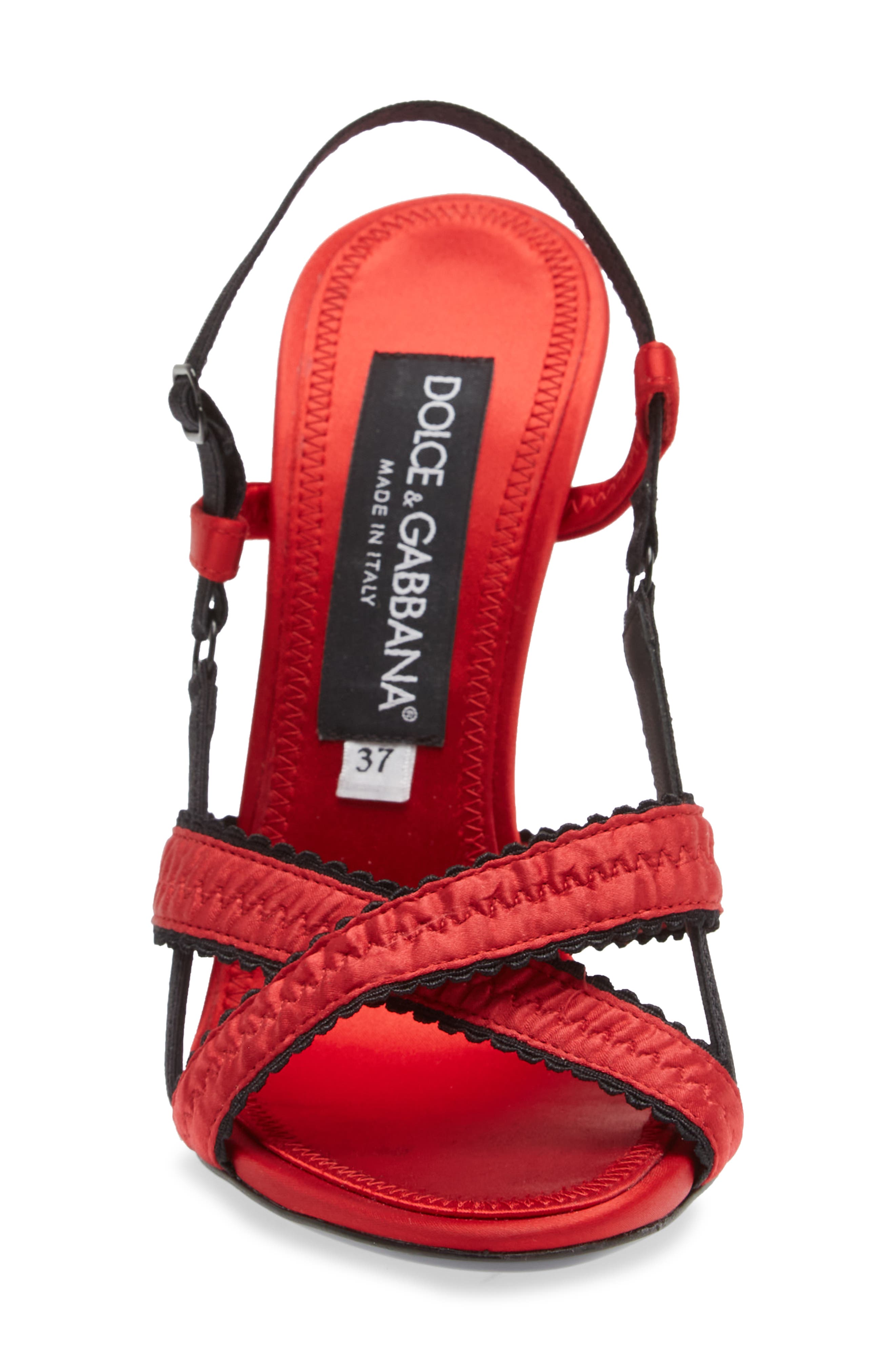 Dolce&Gabbana Satin Slingback Sandal, Alternate, color, 