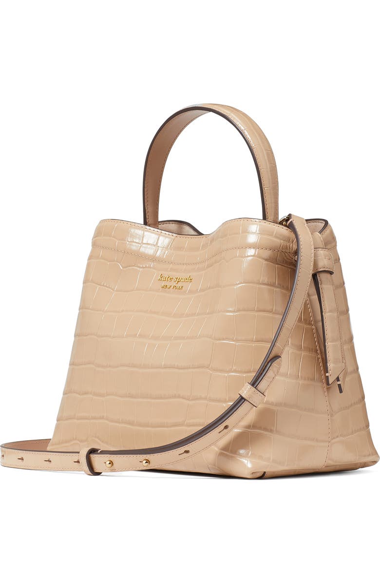 Kate Spade New York knott croc embossed leather satchel, Alternate, color,