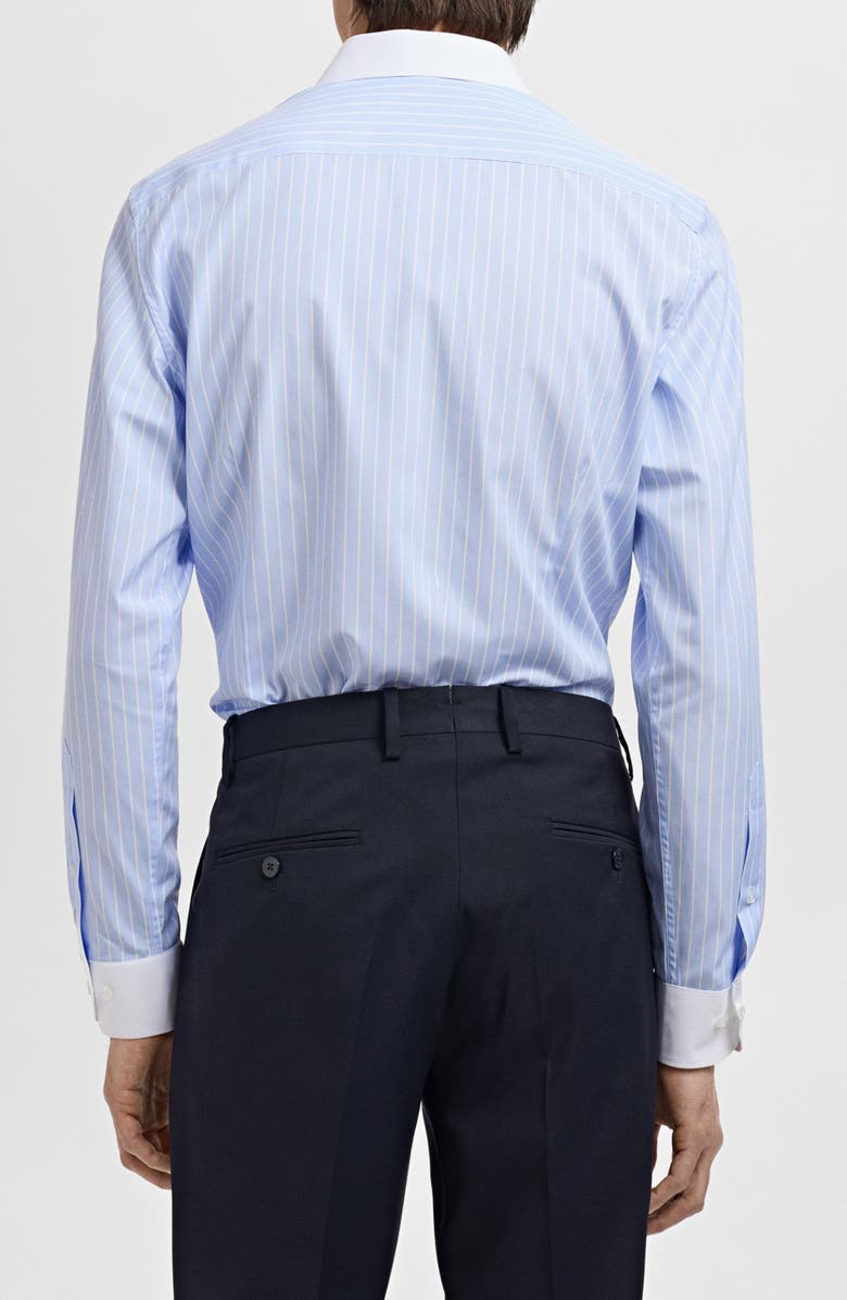 MANGO Slim Fit Stripe Cotton Button-Up Shirt, Alternate, color,