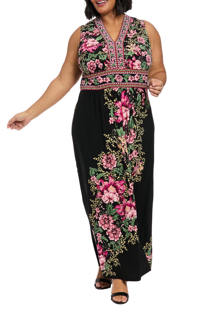 London Times Floral Maxi Dress, Main, color, 
