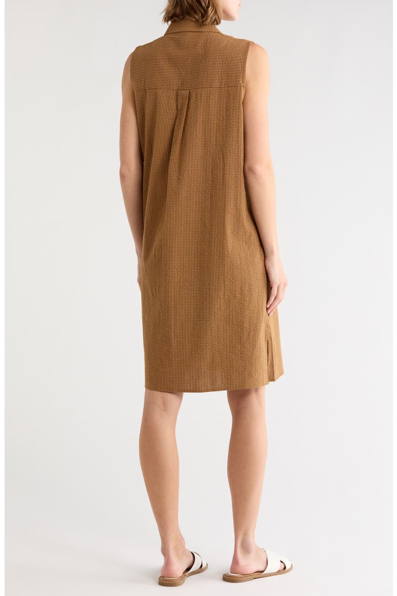 Sleeveless Organic Cotton Shirtdress, Alternate, color, BRONZE