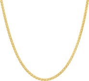 Queen Jewels 14K Yellow Gold Round Box Chain Necklace