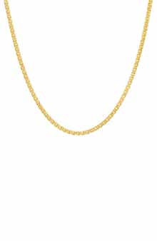 Queen Jewels 14K Yellow Gold Round Box Chain Necklace