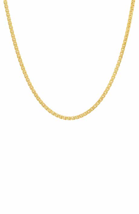 Queen Jewels 14K Yellow Gold Round Box Chain Necklace