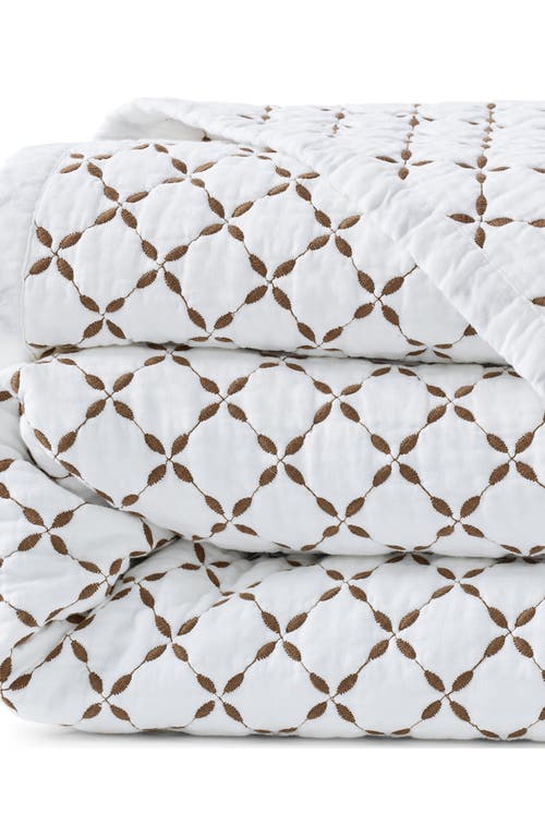 Lands' End Solid Diamond Double Voile Quilt In White