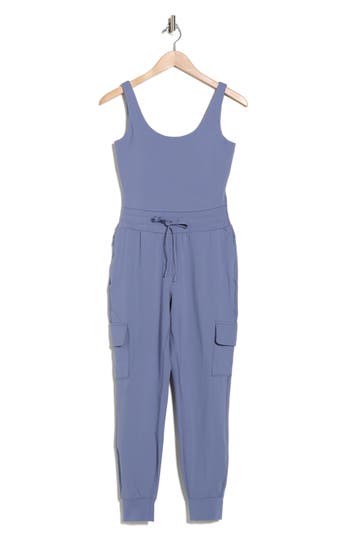 Yogalicious Lux City Day Cargo Jumpsuit In Blue