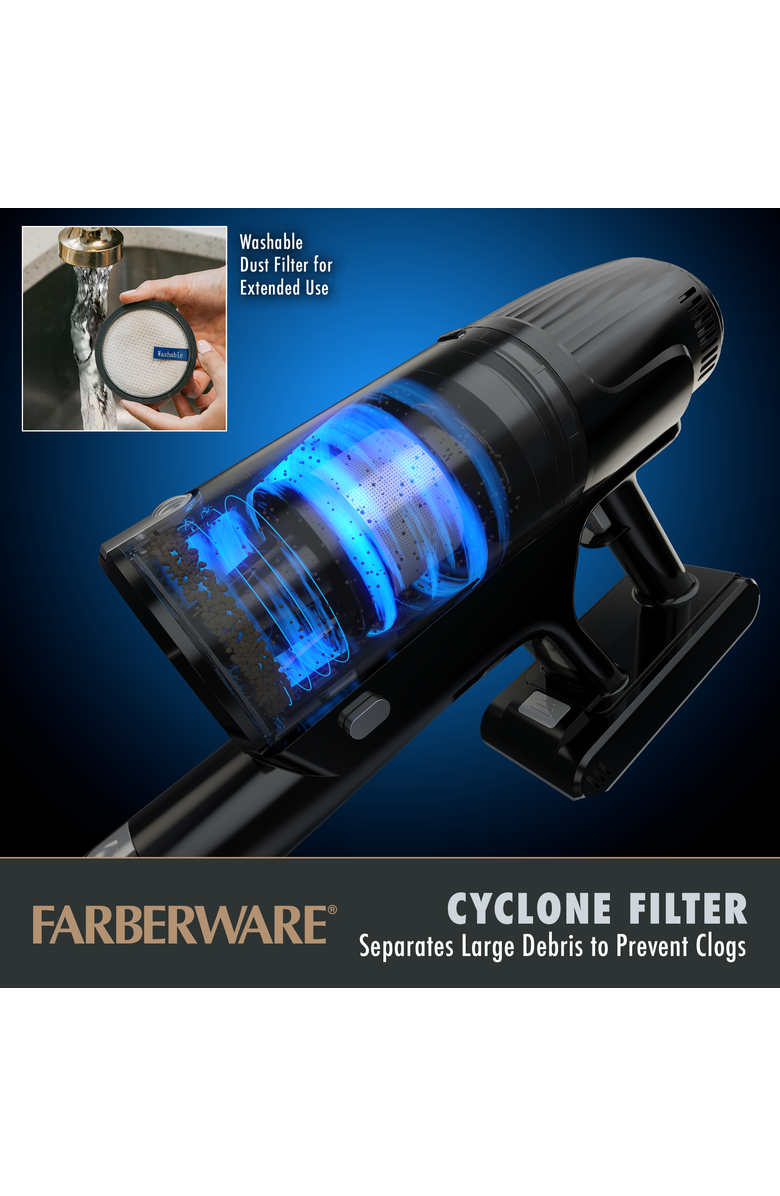 FARBERWARE Cordless Elite Stick Vacuum Cleaner, Alternate, color, Black