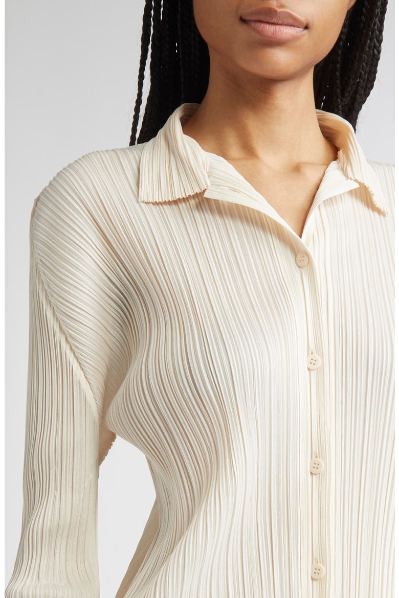 Pleats Please Issey Miyake Pleated Button-Up Shirt (Women) | Nordstrom