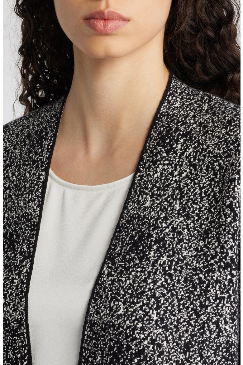 Open Front Cardigan, Alternate, color, ANNE BLACK/ ANNE WHITE