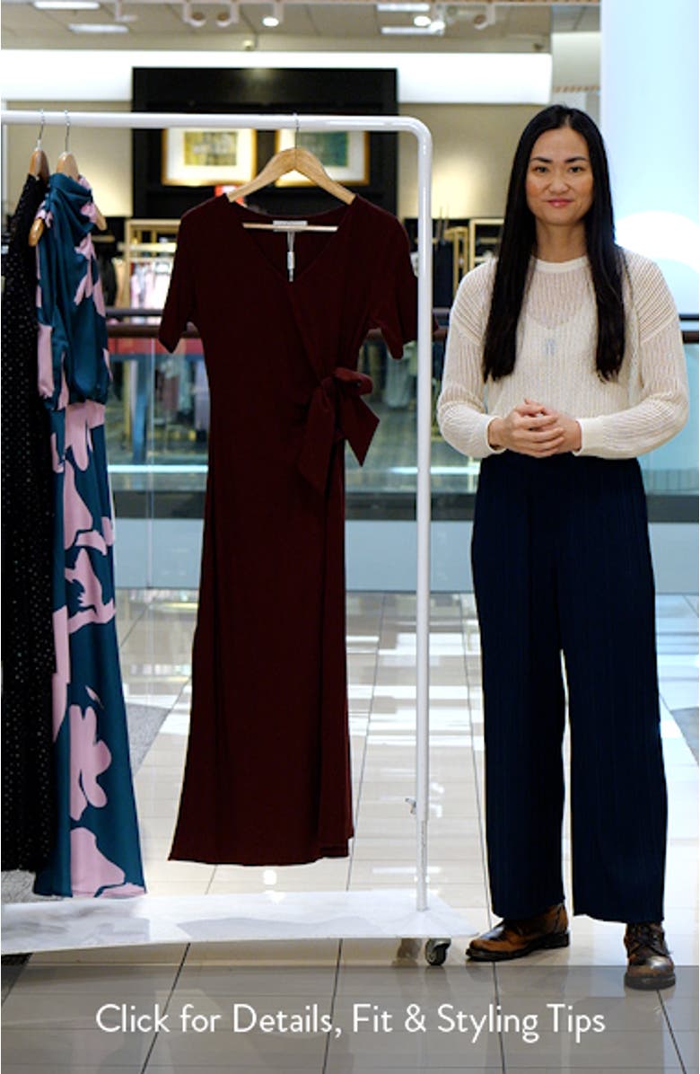 Asha Short Sleeve Tie Waist Midi Dress, sales video thumbnail