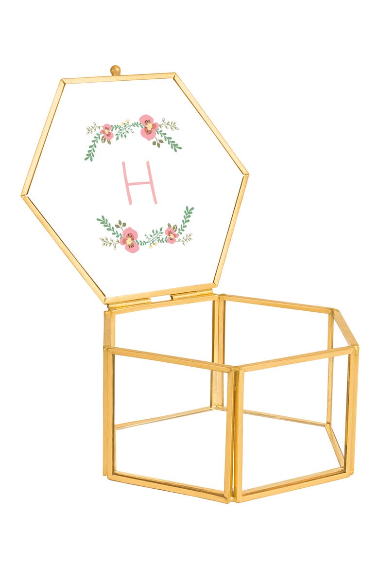 Floral Monogram Keepsake Box, Alternate, color, GOLD - H