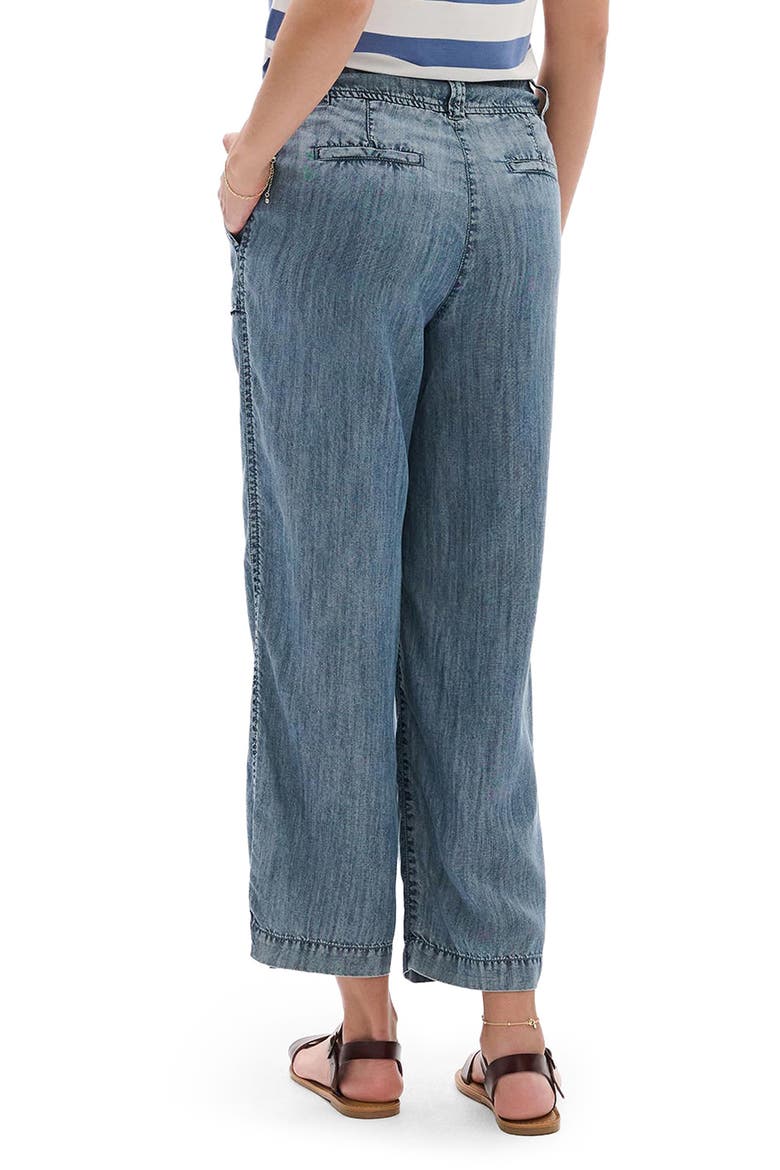 Acid Wash Crop Wide Leg Chambray Pants, Alternate, color, BLUE ACID RINSE