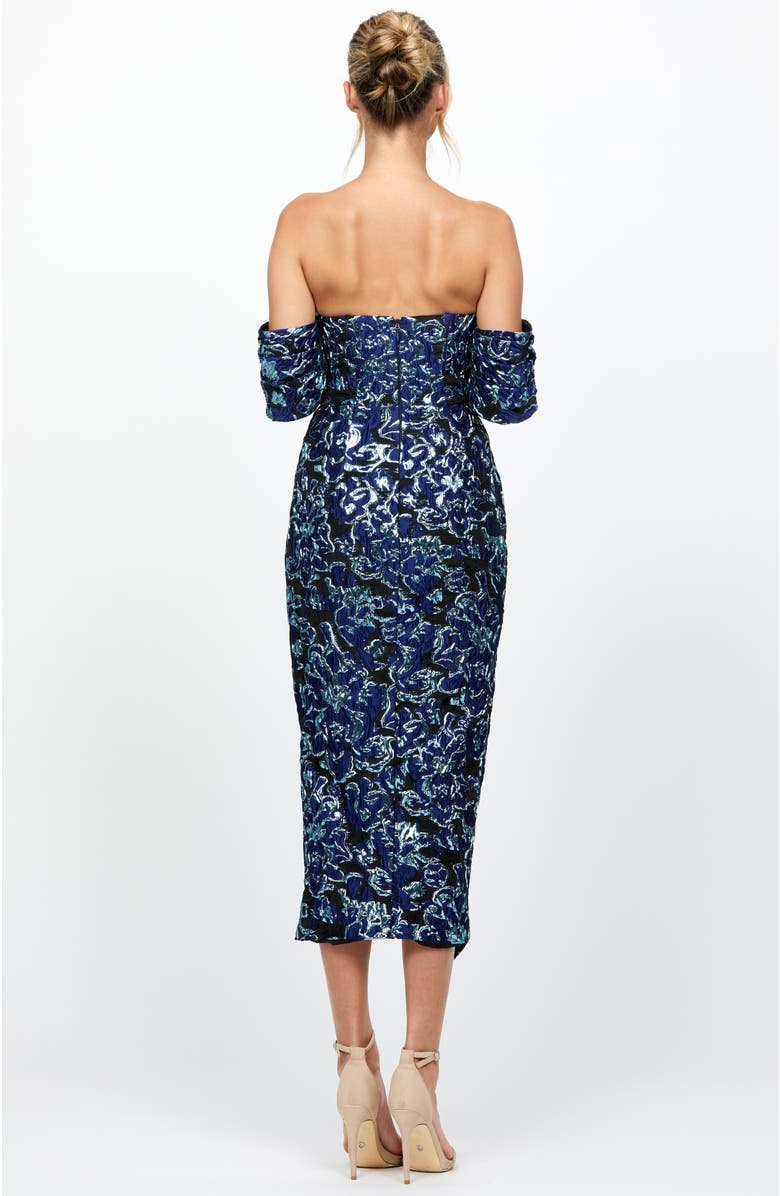 Bariano Jordana Jacquard Midi, Alternate, color, Blue