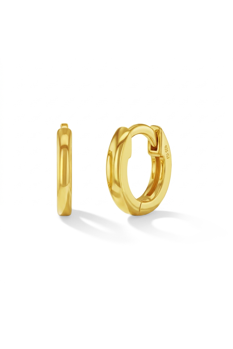 Classic Mini Plated Hoop Earrings, Alternate, color, Gold