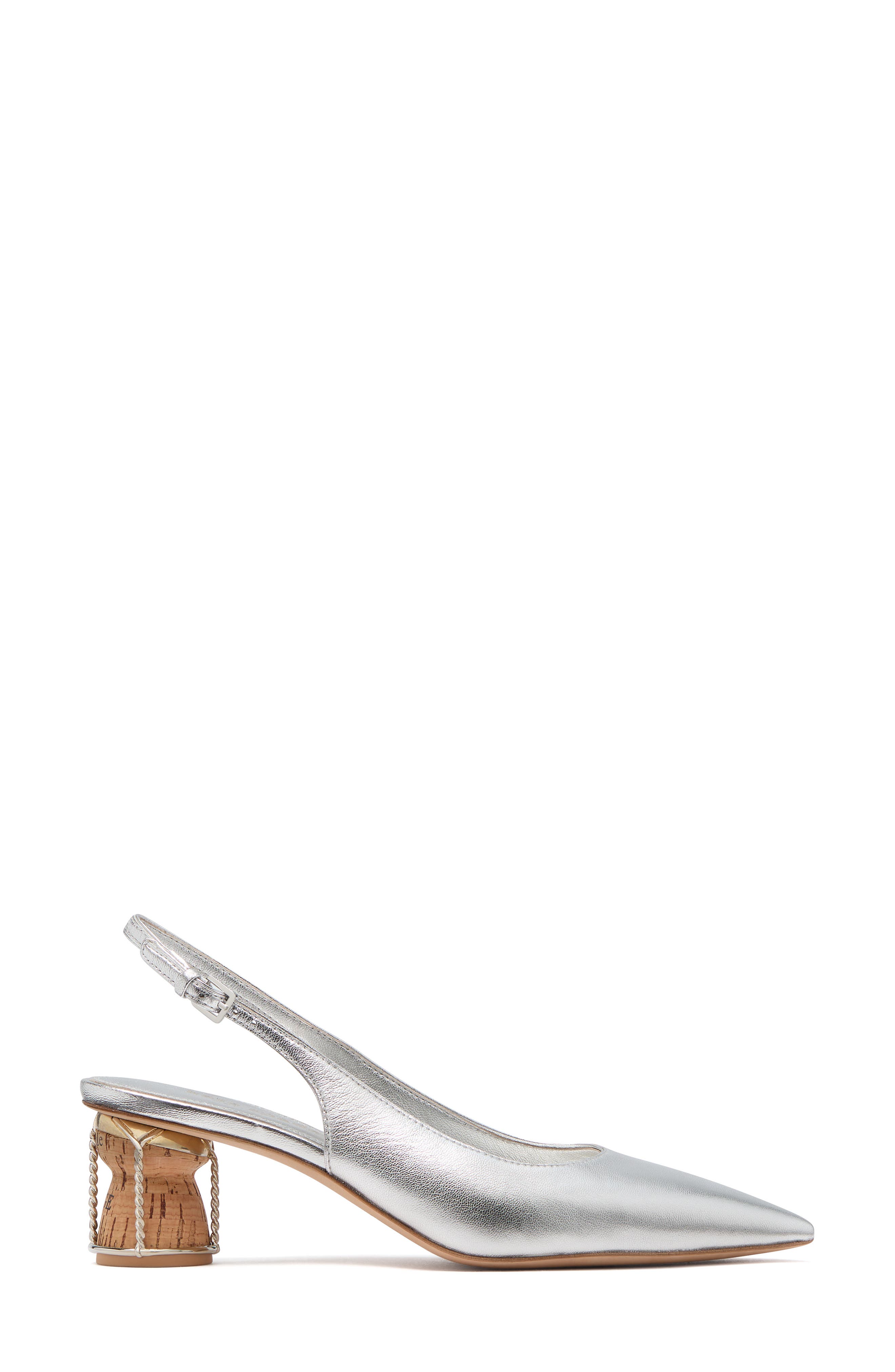 Kate Spade New York soirée pointed toe slingback pump, Alternate, color, Silver