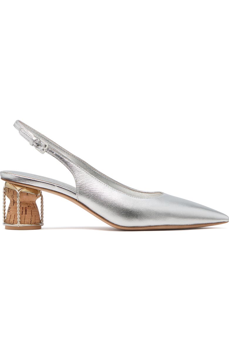 Kate Spade New York soirée pointed toe slingback pump, Alternate, color, Silver