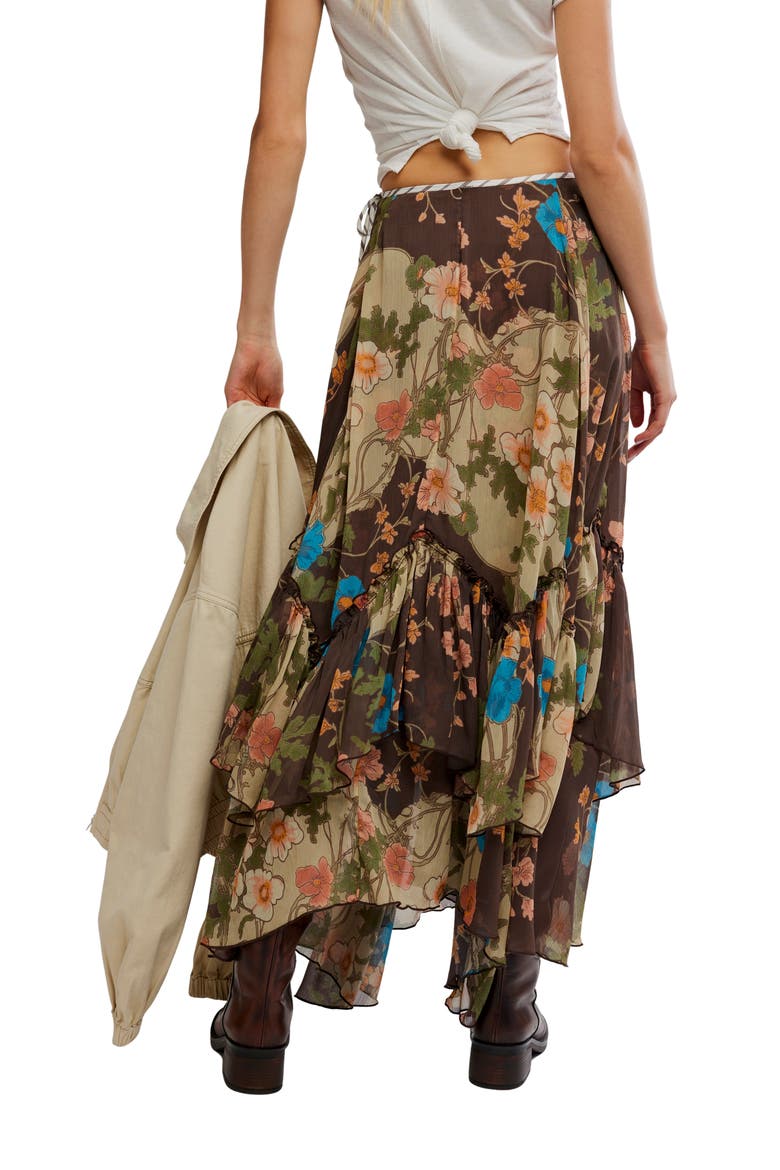 Palermo Villa Chiffon Maxi Skirt, Alternate, color, BROWN COMBO