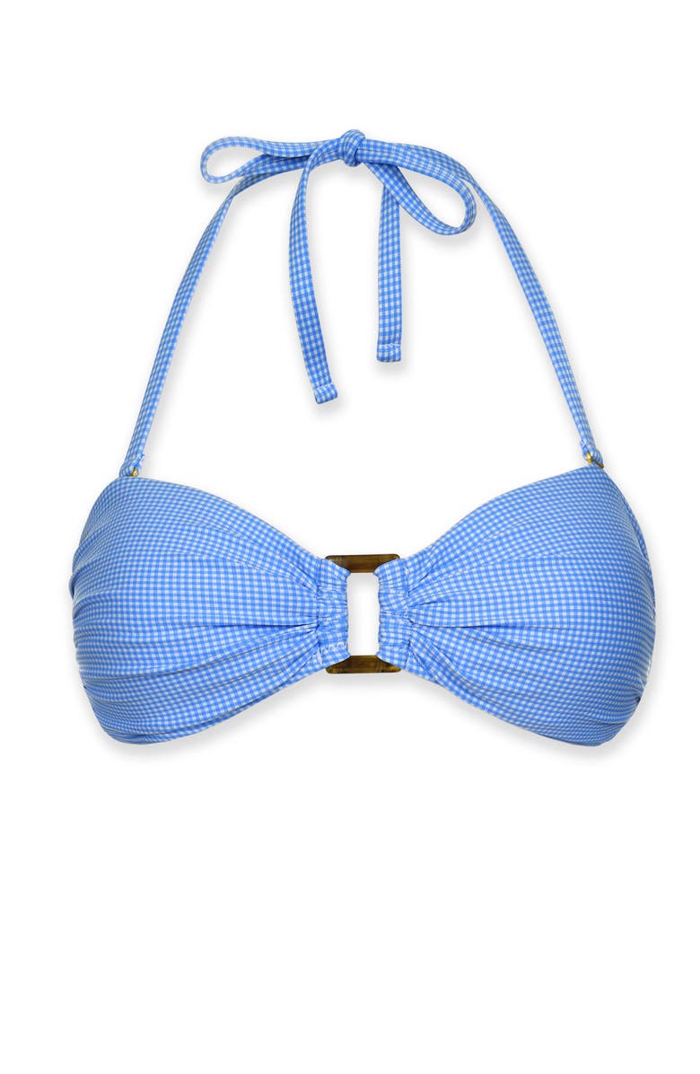 HELEN JON Hook Back Tortoise Bandeau, Alternate, color, Peri Gingham