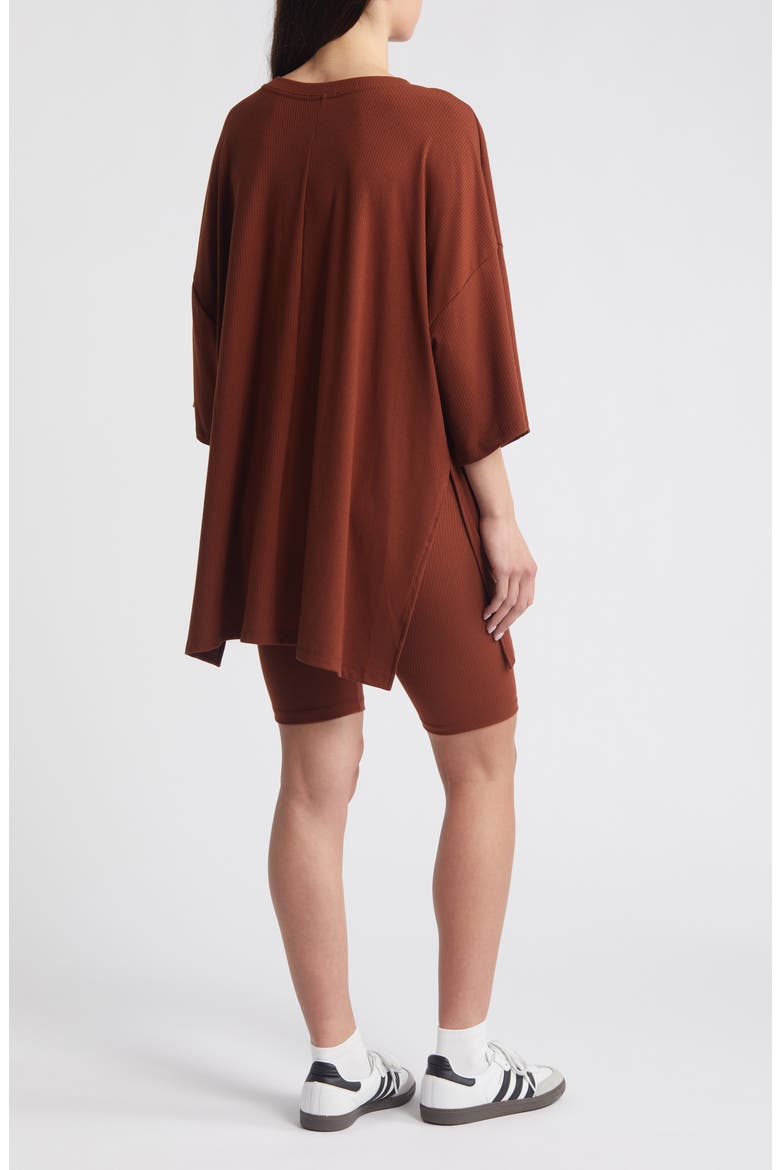 Malone Rib Oversize T-Shirt & Shorts, Alternate, color, CINNAMON