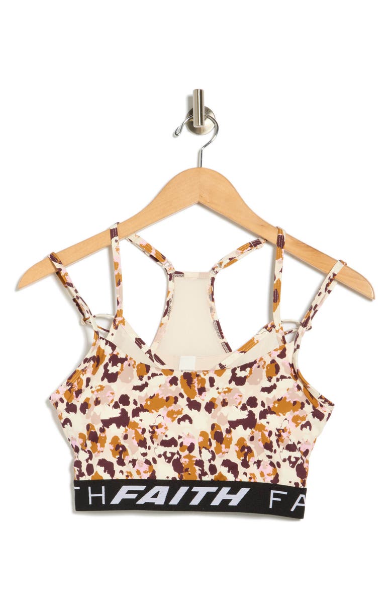Faith Connexion Strappy Sports Bra, Alternate, color, Brush Camo