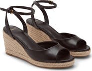 MANGO Ankle Strap Open Toe Wedge Espadrille