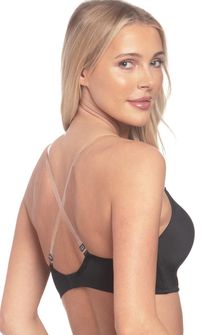 Uma U Plunge Convertible Bra with Multiple Strap Options, Alternate, color, Black