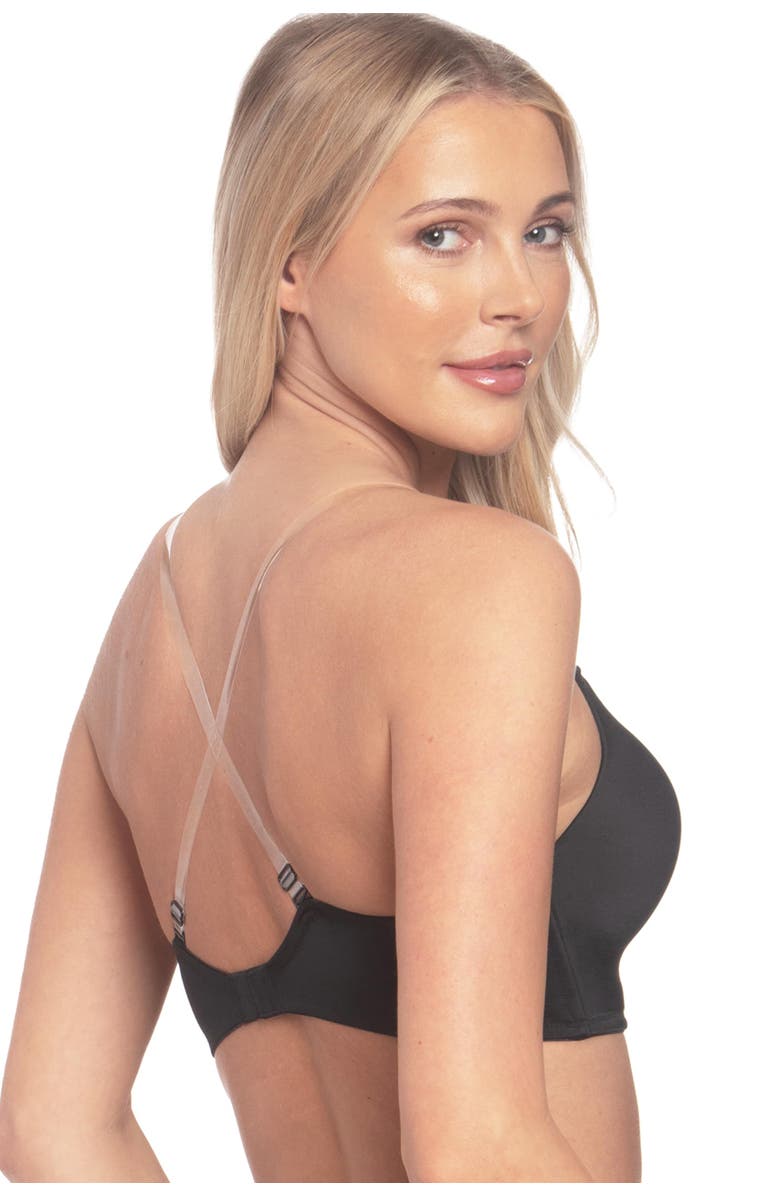 Dominique Intimates Uma U Plunge Convertible Bra with Multiple Strap Options, Alternate, color, Black