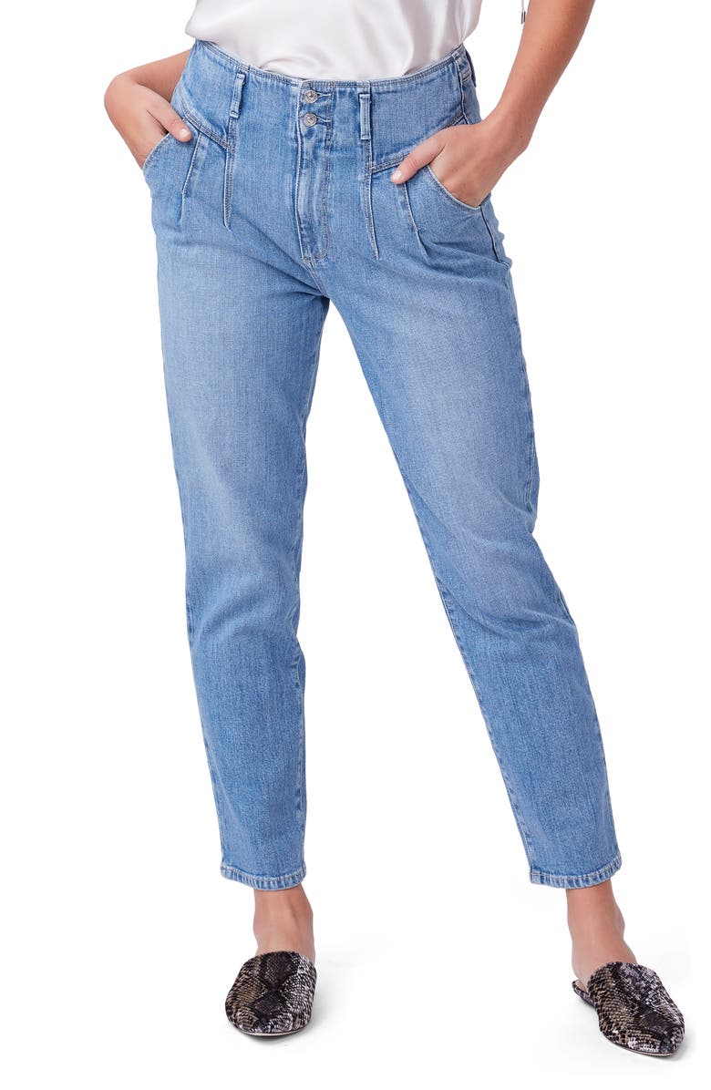 PAIGE Sarah Front Pleat Ankle Straight Leg Jeans, Main, color,