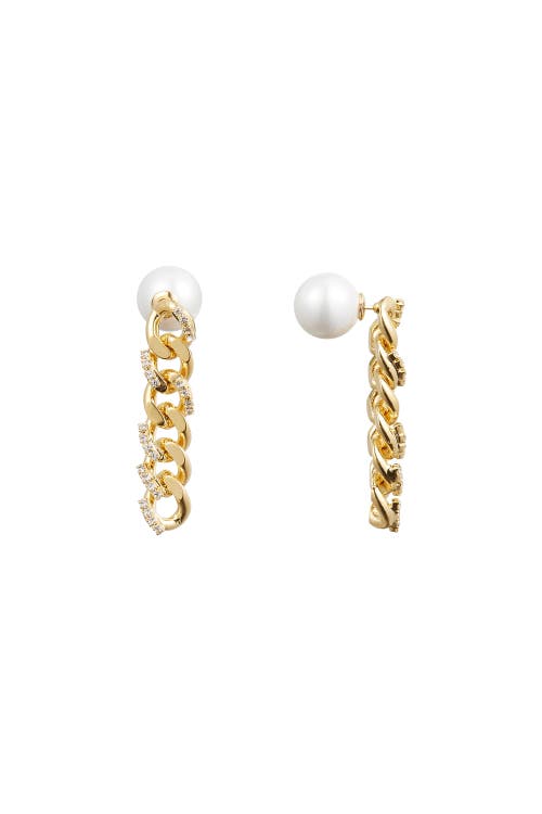 Classicharms Rhinestone Chain Earrings In Gold