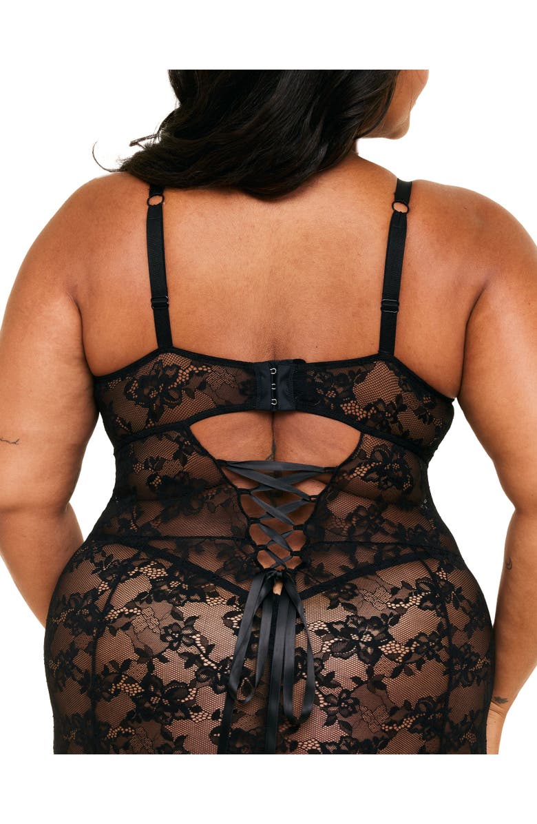 Adore Me Brielle Babydoll & G-String Set Lingerie, Alternate, color, Black