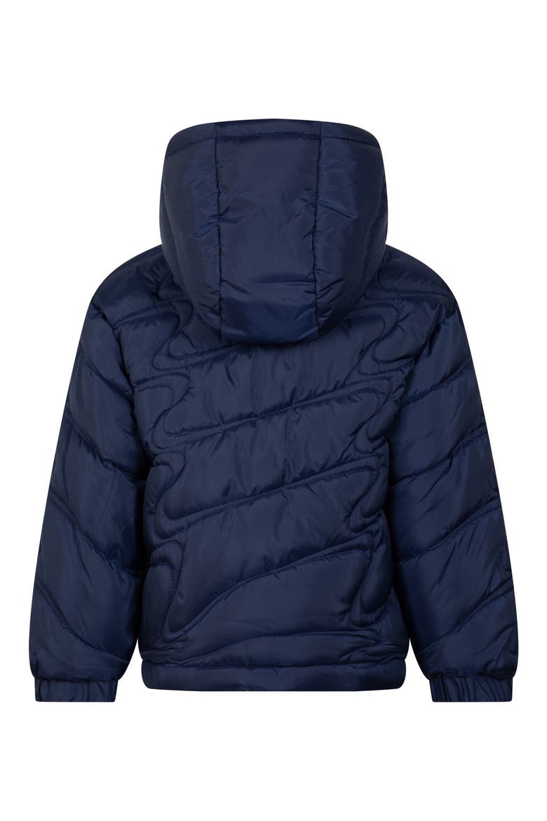 Kids' Swoosh Quilted Hooded Puffer Jacket, Alternate, color, MIDNIGHT NAVY