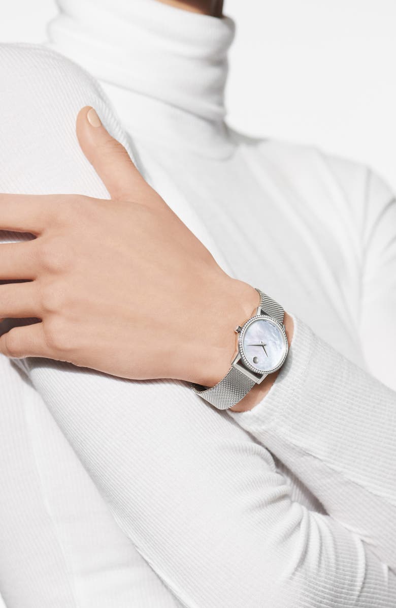 Movado Museum Classic Diamond Bracelet Watch, 28mm, Alternate, color,