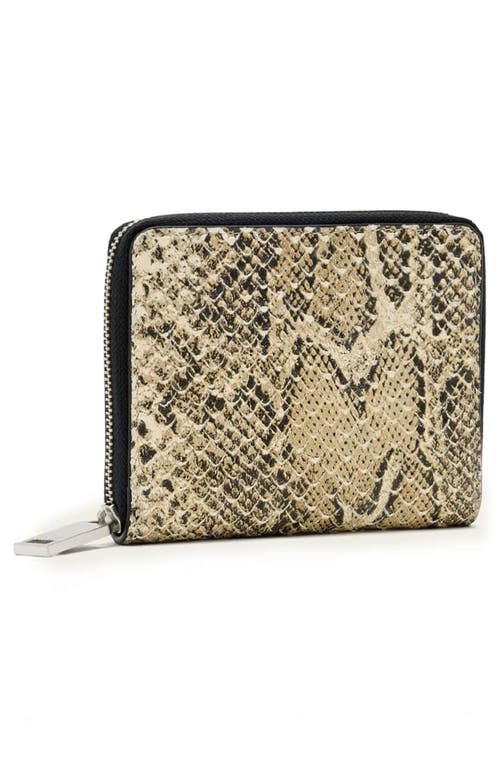 Allsaints Lena Hex Leather Zip Wallet In Gray