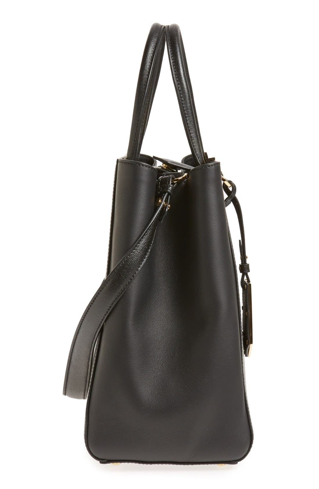 Fendi '2Jours Elite' Leather Shopper, Alternate, color, 