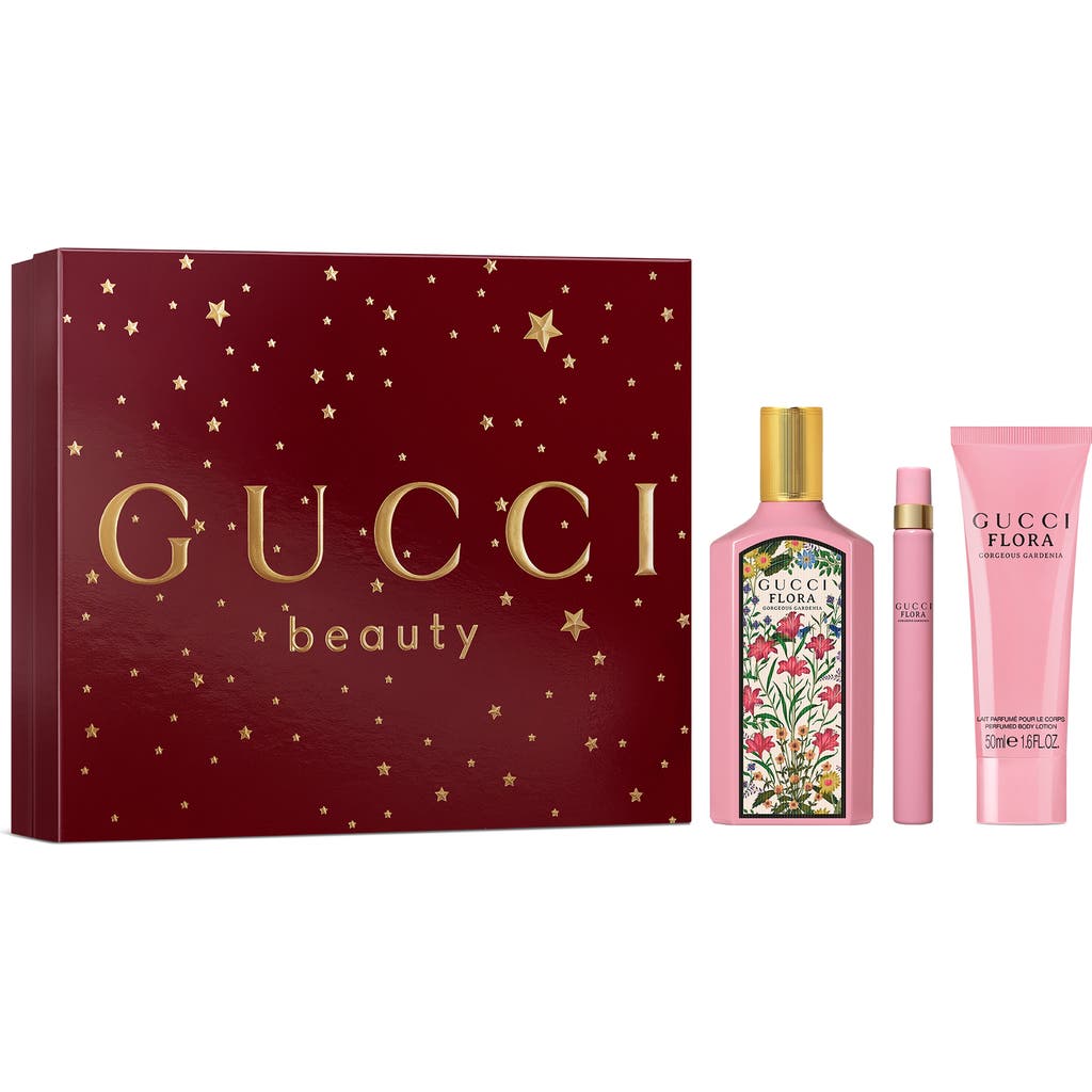 Gucci Flora Gorgeous Gardenia 3-piece Gift Set In Pink