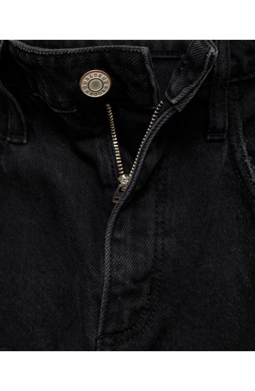 Mango High Waist Slouchy Jeans In Black Denim