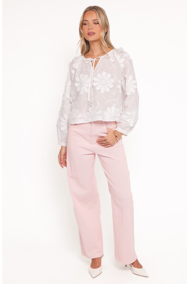 Leire Embroidered Top, Alternate, color, WHITE