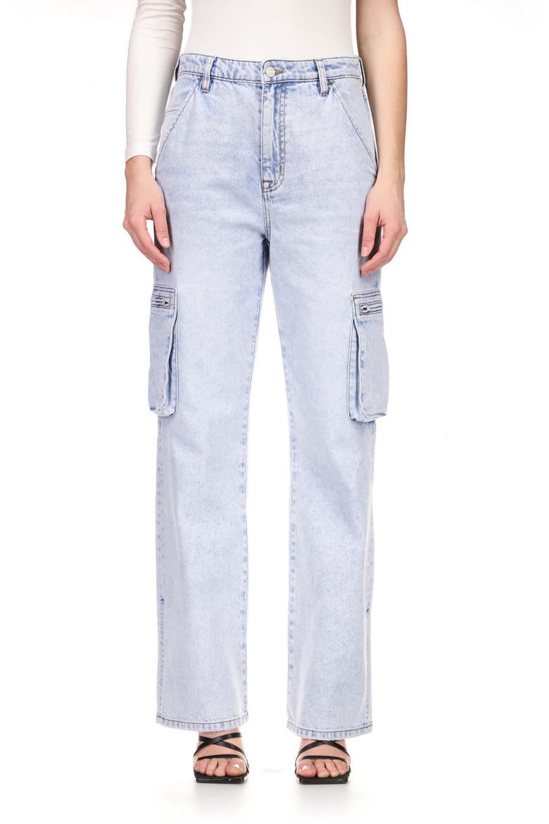 The Cargo High Waist Relaxed Fit Jeans, Alternate, color, HLGR