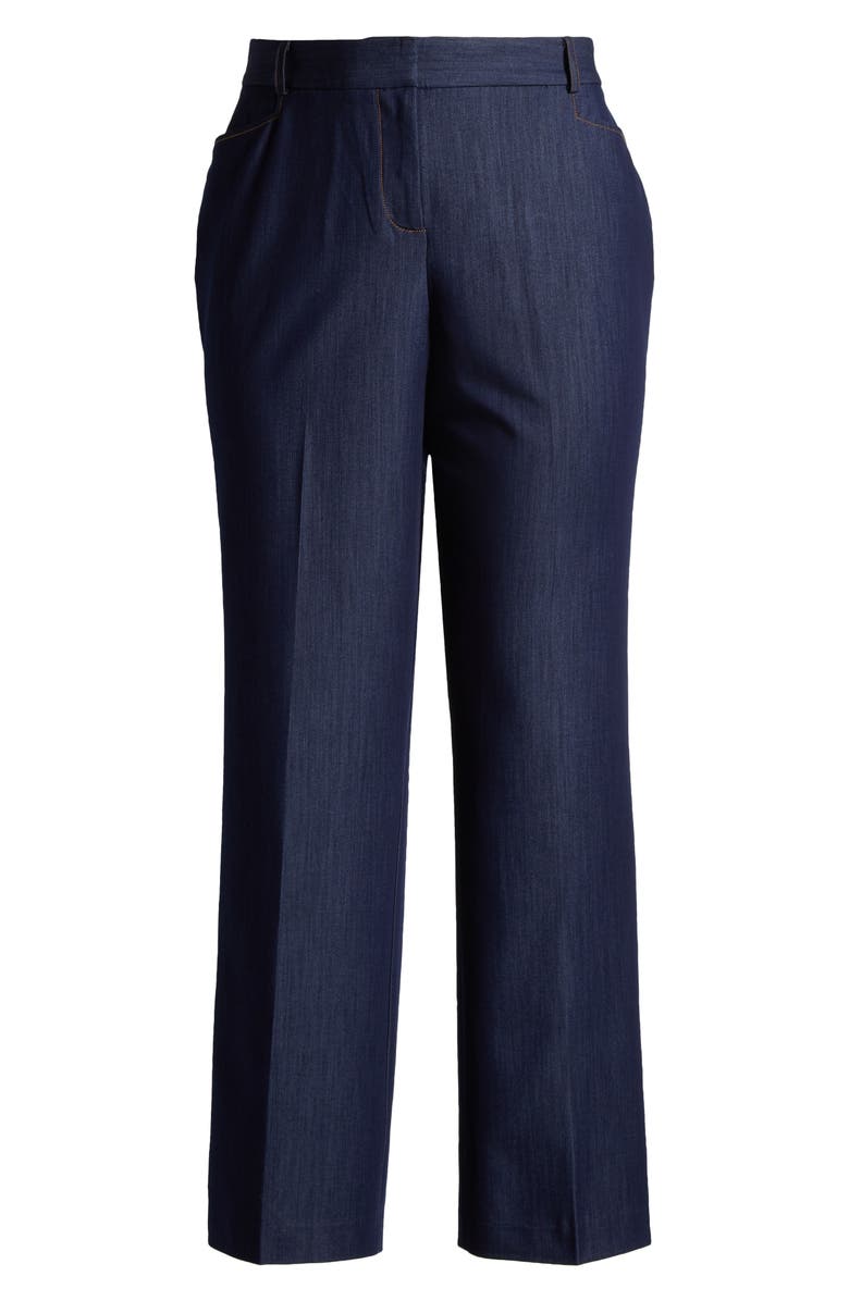 Tahari ASL Denim Trousers, Alternate, color, Denim