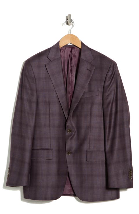 Flynn Classic Fit Plaid Wool Sport Coat (Regular, Short & Long)