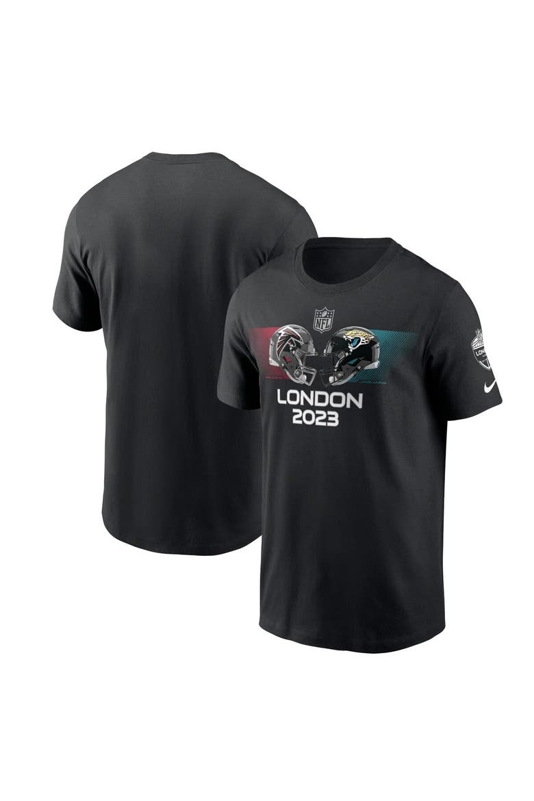 Men's Nike Black Atlanta Falcons vs. Jacksonville Jaguars 2023 London Game Essential T-Shirt, Main, color, Black