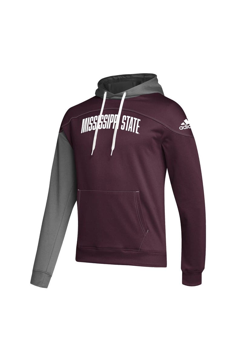 adidas Men's adidas Maroon Mississippi State Bulldogs Block Stadium Pullover Hoodie, Alternate, color, Maroon