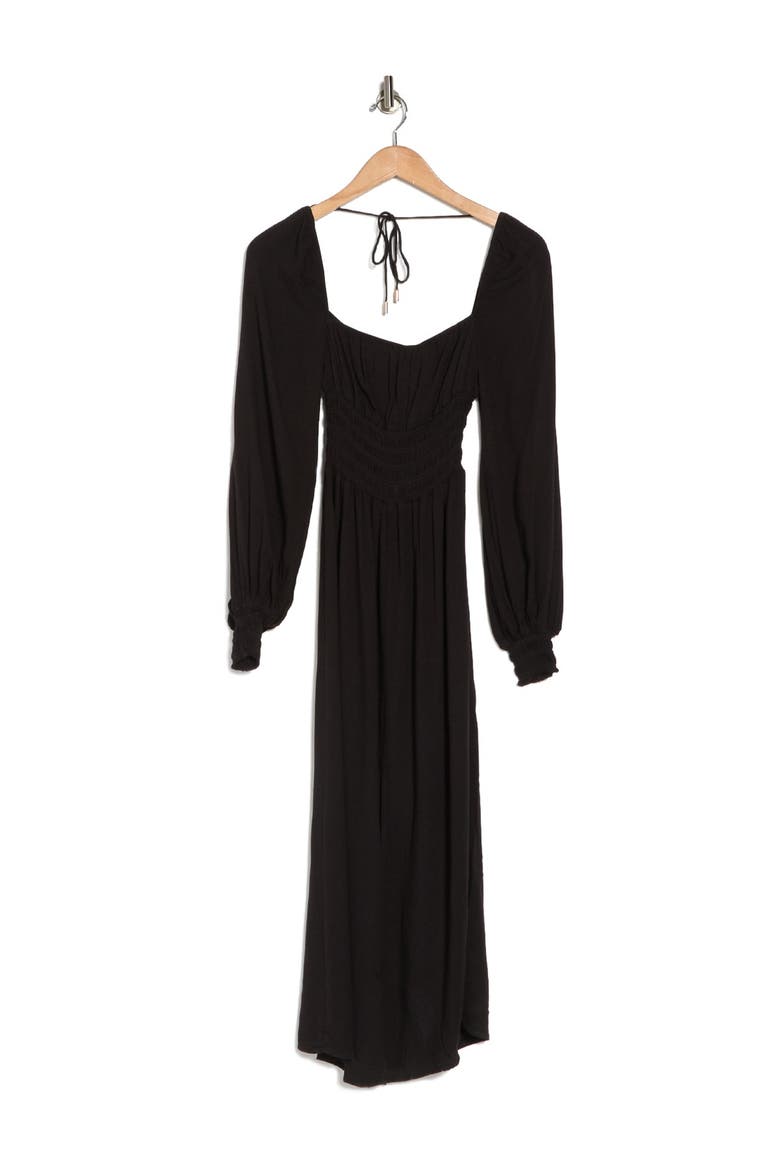 Miro Leopard Print Long Sleeve Dress, Alternate, color, NOIR