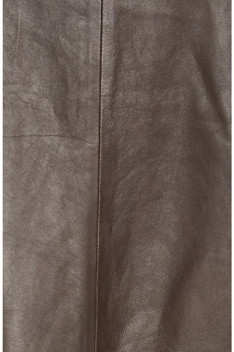Belted Leather A-Line Skirt, Alternate, color, BROWN CHESTNUT