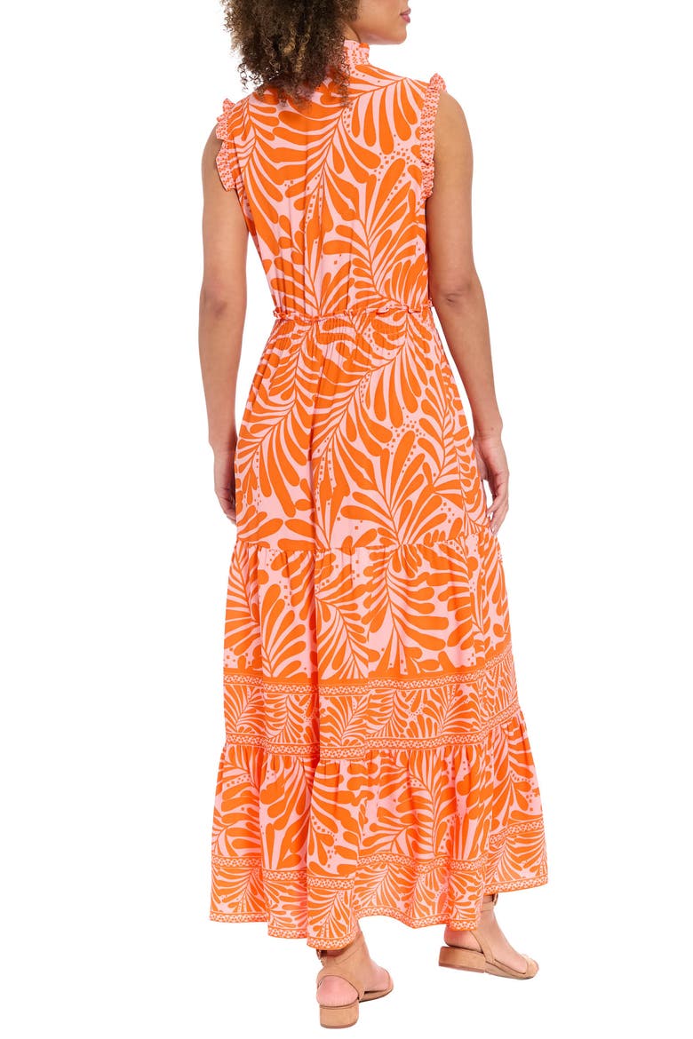 Ruffle Tiered Maxi Dress, Alternate, color, PINK/ ORANGE