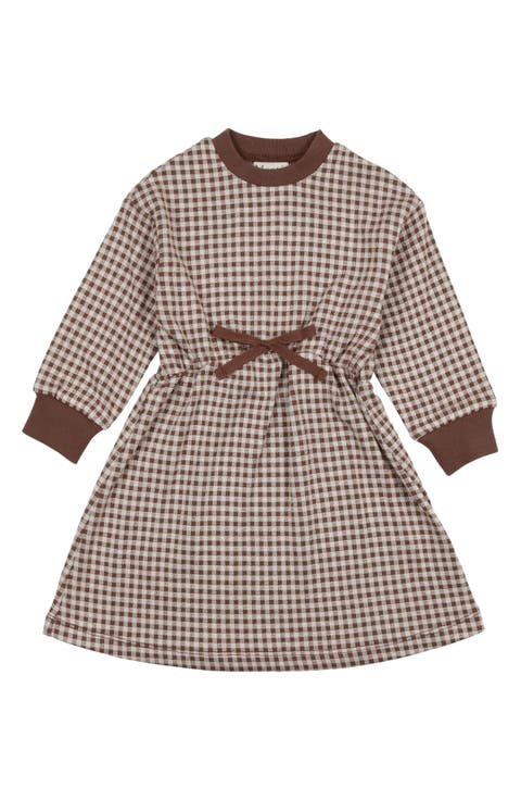 Kids' Gingham Long Sleeve Dress (Toddler)