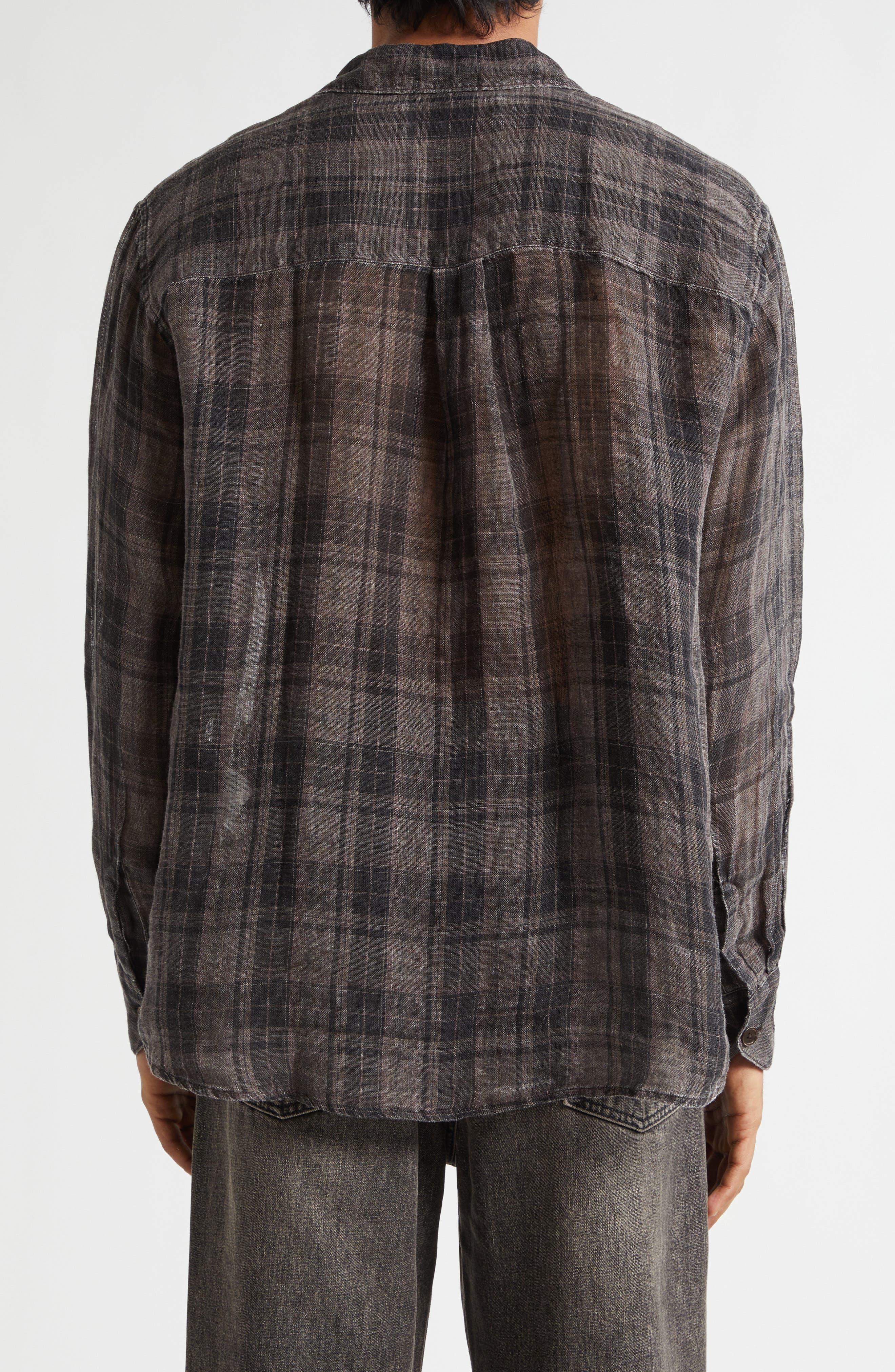 Above Check Linen Button-Up Shirt (Men) | Nordstrom