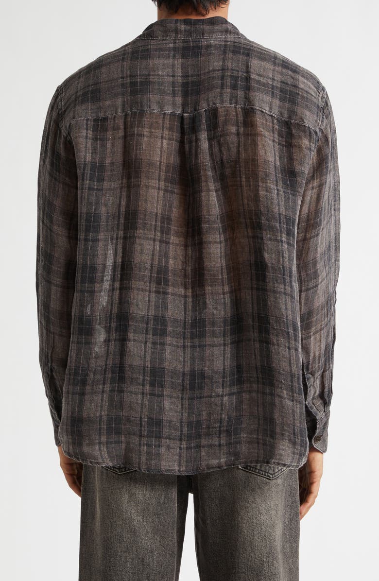 OUR LEGACY Above Check Linen Button-Up Shirt, Alternate, color, Penumbra Check Sheercoat Linen