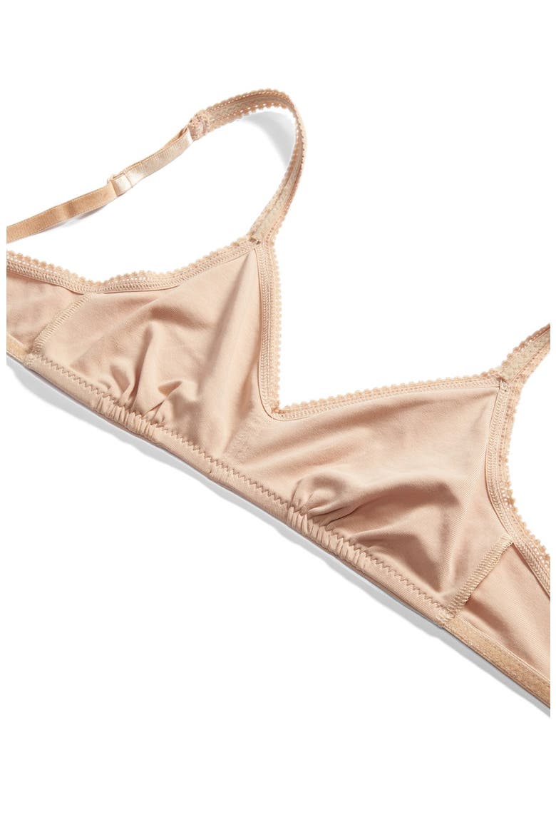 Stretch Cotton Bralette, Alternate, color, CHAMPAGNE